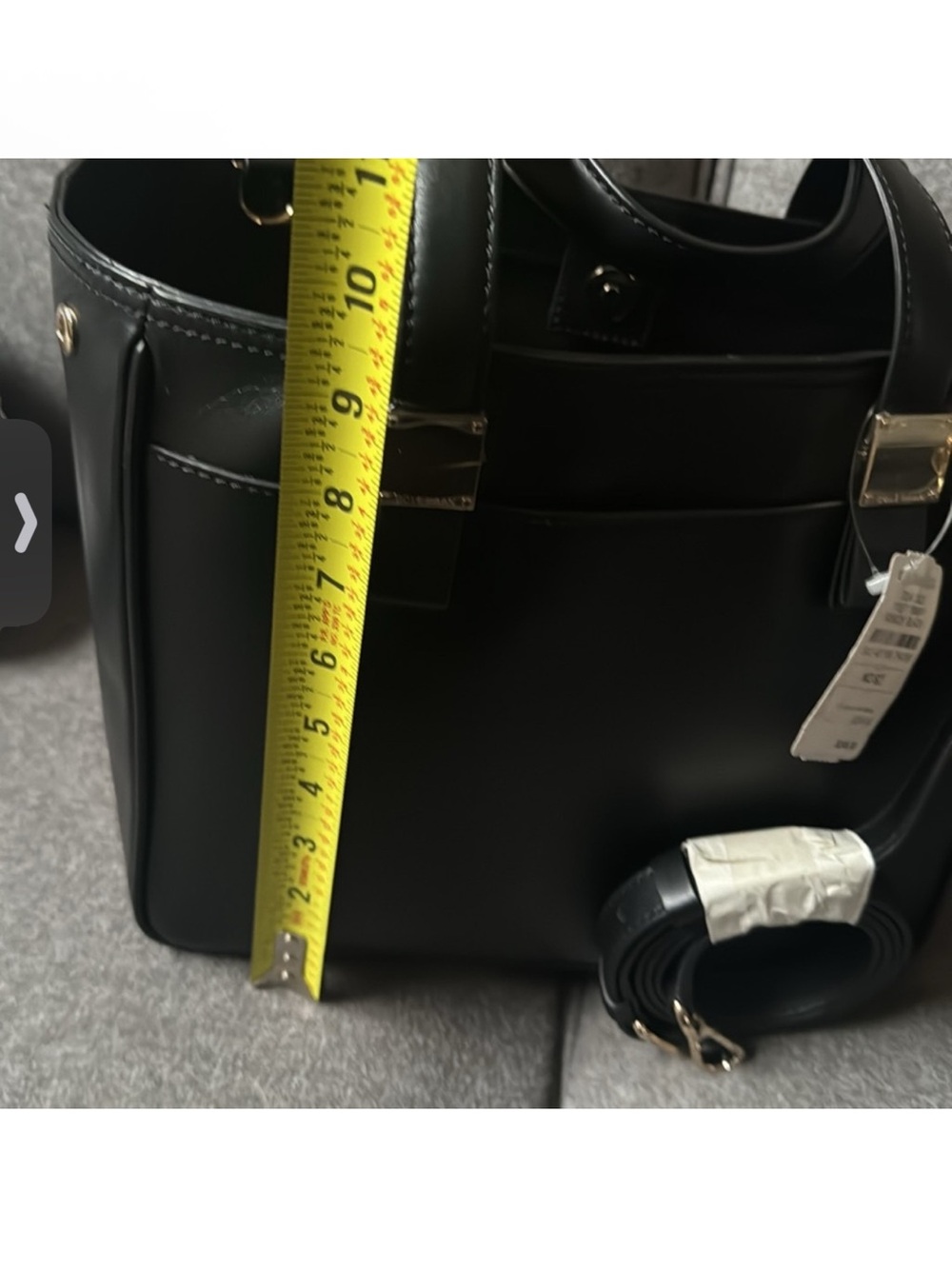 Cole Haan Black Leather Tote with Detachable Strap - Picture 7 of 8